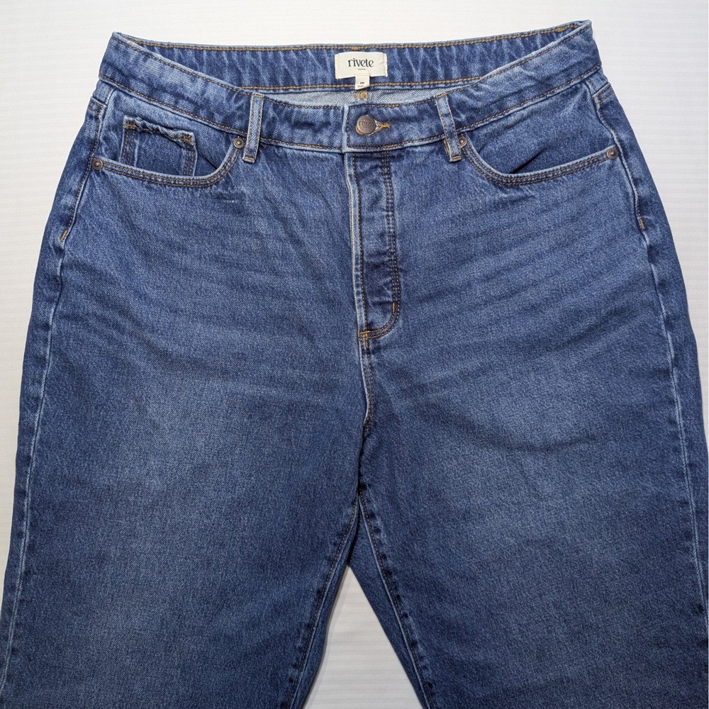 LOFT Rivete Denim Women 31P Curvy Wide Leg 100%‎ Cotton Medium Wash Jeans Petite